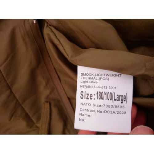 Куртка Smock Lightweight Thermal (PCS) армии Великобритании, light olive, как новая