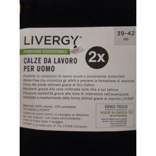 Носки рабочие LIVERGY 2 пары, чёрные, новые