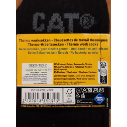 Термоноски рабочие CATERPILLAR 2 пары, чёрные, новые